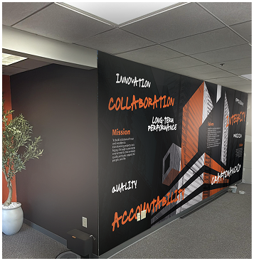 Institutional graphic materials.